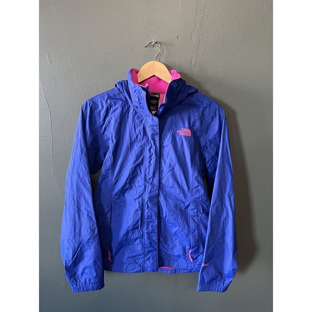 The North Face Womens Blue Full Zip Hooded Softshell Rain Jacket Size Small